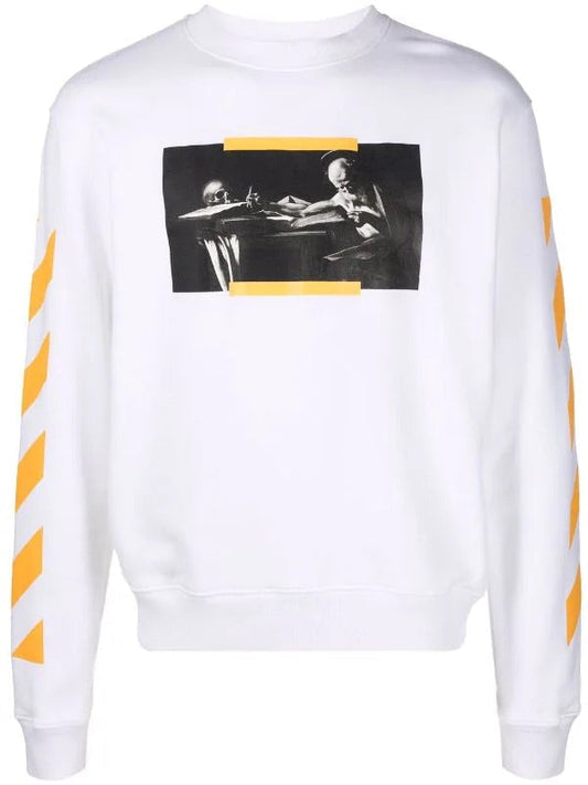 OFF-WHITE CARAV PAINTING SLIM CREWNECK WHITE